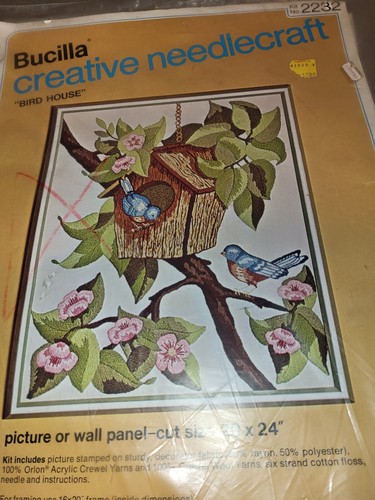 2 Vintage Bucilla Holly Hobbie Crewel Needlecraft Kits Flower Girl & Hitching a Ride