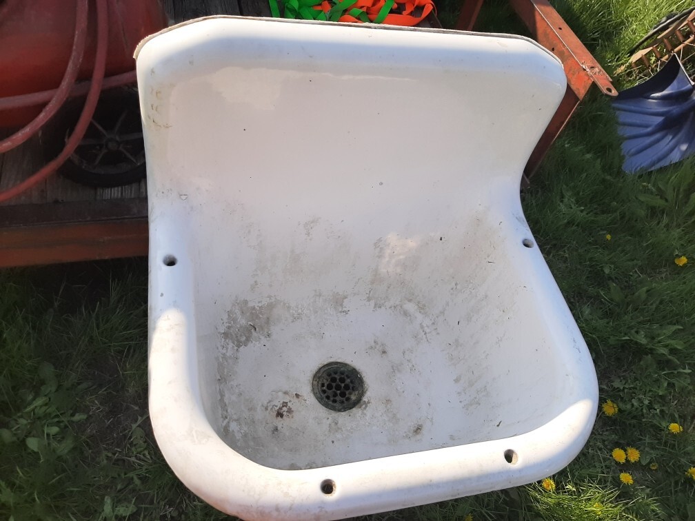 porcelain laundry sink tub vintage kohler free standing eBay