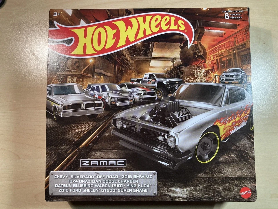 Hot wheels ZAMAC collectors box set x 6 cars BMW M2 Datsun Bluebird Ford Mustang - Image 2 of 4