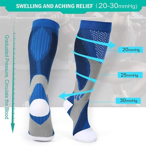 Compression Socks Medical Stockings Travel Running Anti Fatigue Athletic Sports - Picture 4 of 27
