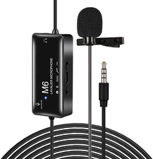 Clip-on Mini Mic Microphone 3.5mm Lavalier Lapel For Mobile Phone PC Recording