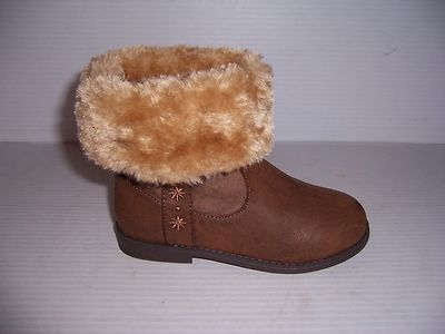 SIMPLE IMAGES JORDON GIRLS FOLD OVER TOP FAUX FUR BOOTS VARIOUS SIZES NEW!