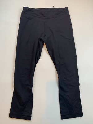 Lululemon capri leggings size black Drawstring Back Zipper - Main Image