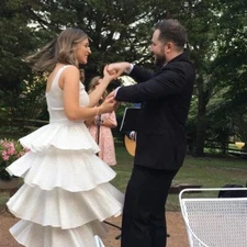 Rhode Resort Naomi Tiered Dress M Women Casual Sleeveless Smocked Midi NEW 31013