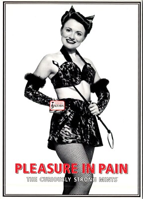 Postcard Sexy Woman Pleasure Pain Whip Strong Altoids Advertising C115