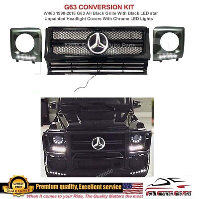 G63 Grille G-Wagon All Black Illuminated + LED Headlight Covers