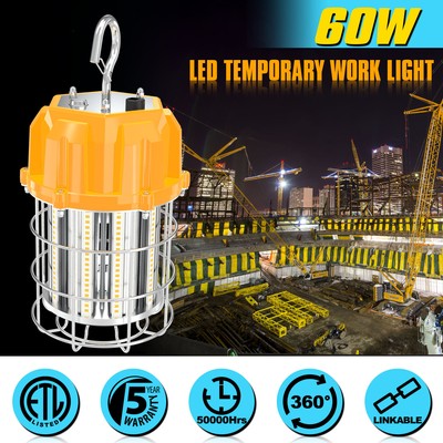 60W LED Temporary Work Light ETL Listed 8700LM Construction High bay Lighting