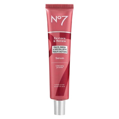 No7 Restore & Renew Multi-Action Face & Neck Serum - Anti Aging Serum for Dee...