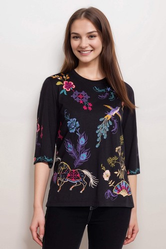 Johnny Was JWLA Ariela Boxy Knit Tee J17124-9 - Picture 8 of 18