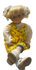 Doll Weighted Bisque Face, Hands and Feet DT Neck Initials Precious 25”