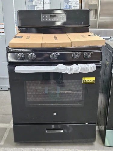 GE JGBS66DEKBB 30" Black Freestanding 5 Burner Gas Range NOB #160200