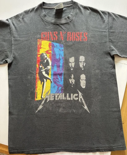 Guns N Roses Metallica Large Vintage Authentic Concert 1990s vintage concert t-shirt, vintage, size L, single stitch, B+ condition