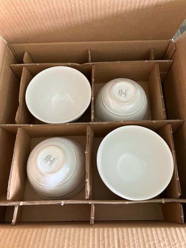 POTTERY BARN Cambria Stone Ciotole per Cereali 6" Made In Portugal - Set di 4 Nuove con Scatola