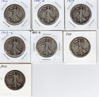 WALKING LIBERTY HALF DOLLAR LOT OF 7 - CIRCULATED