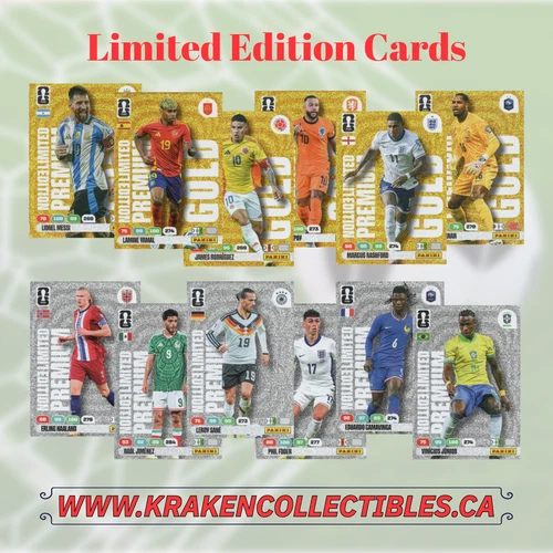 Panini Adrenalyn XL FIFA World Cup 2026 Premium/Gold Limited Edition Cards