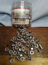 100 38 Round Hd Stove Bolts Hex Nuts Steel Zinc Plated Nos Metallics