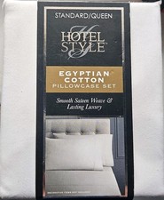 Hotel Style 600 Thread Count White Egyptian Cotton Adult Pillow Cases, Queen 2