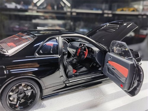 AUTOart 1/18 Nissan Nismo GT-R R34 Z-TUNE Diecast Car Model Silver Blue Black - Picture 58 of 60