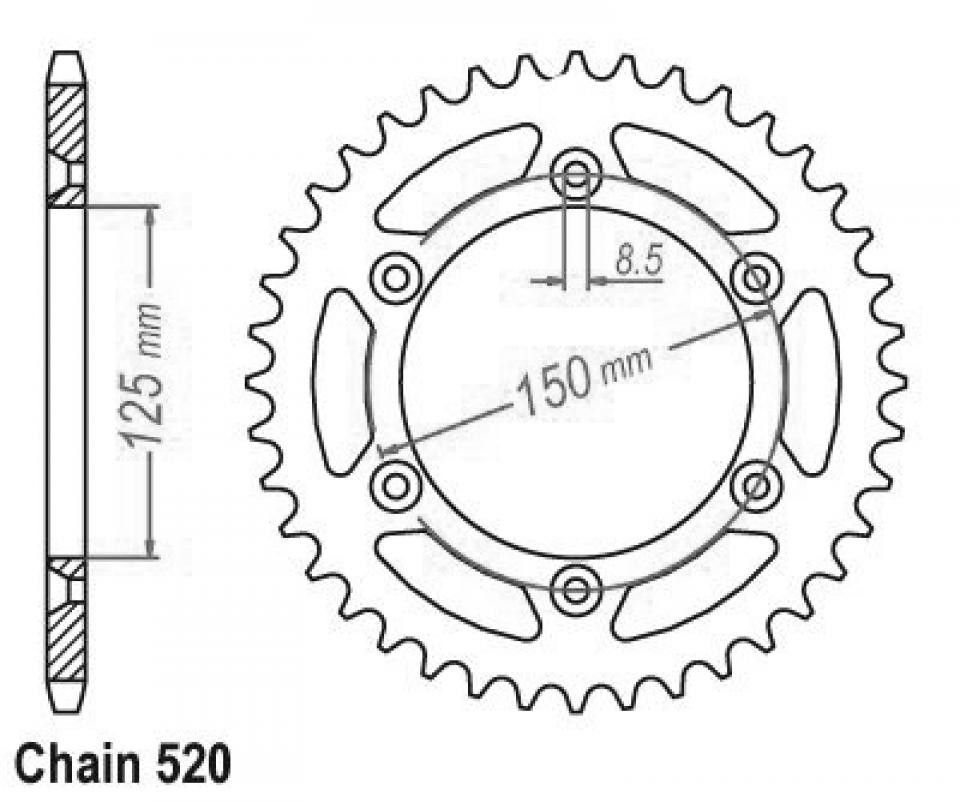 Couronne transmission Esjot KTM 400 Sx Racing pour moto cross de 2000 à 2002 - 4