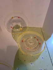 4 Signed Annieglass Studio Handcrafted Santa Cruz SUN 8" Salad/Dessert Plates