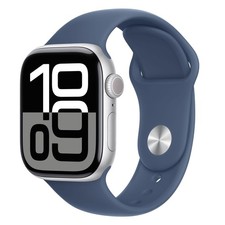 Apple Watch Series 10 GPS 42mm Silber Aluminiumgehäuse, Sportarmband Denim Gr. S