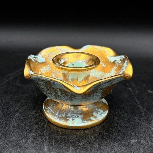 Stangl Pottery Antique Gold #5069 Candle Stick Holder Taper Trenton NJ Vintage