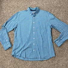 JOHNNIE-O HANGIN' OUT OCEANSIDE BLUE ABNER BUTTON UP SHIRT SIZE XL