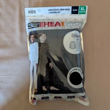 32 Degrees Heat Kids Long Sleeve Crew Neck & Legging Set Black XL 16/18 heattech