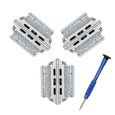 SINGEAR 3 Pack Beaded Connectors Kit 42/44/45/49mm/(Series 10)46mm, Silver 