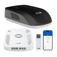 15000 BTU RV Air Conditioner Heat Pump Non-Ducted Rooftop Camper AC Unit - Black