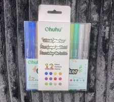 Ohuhu Glitter Markers Pen 12 Glitter Colors Metallic Shimmer Marker Fine Tip