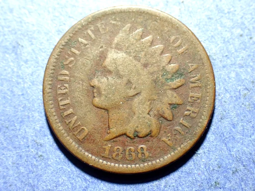 1868 Indian Cent Good+ details