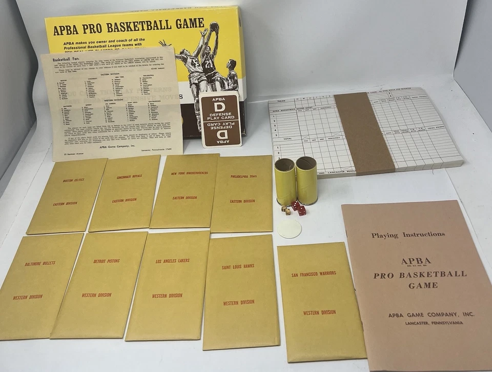 APBA NBA Pro Basketball Board Game 1965-66 NBA Player Real Stats Wilt Jerry West - Image 2 of 4