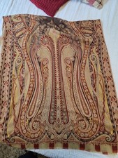 Etro Scarf Red Paisley Printed Calcutta Multicolor Print 