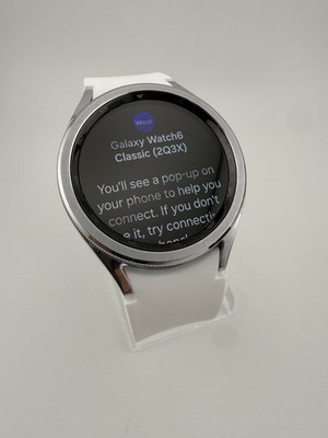 Samsung Galaxy Watch6 Classic 43mm  Smartwatch SM-R950 BT Silver  White Band