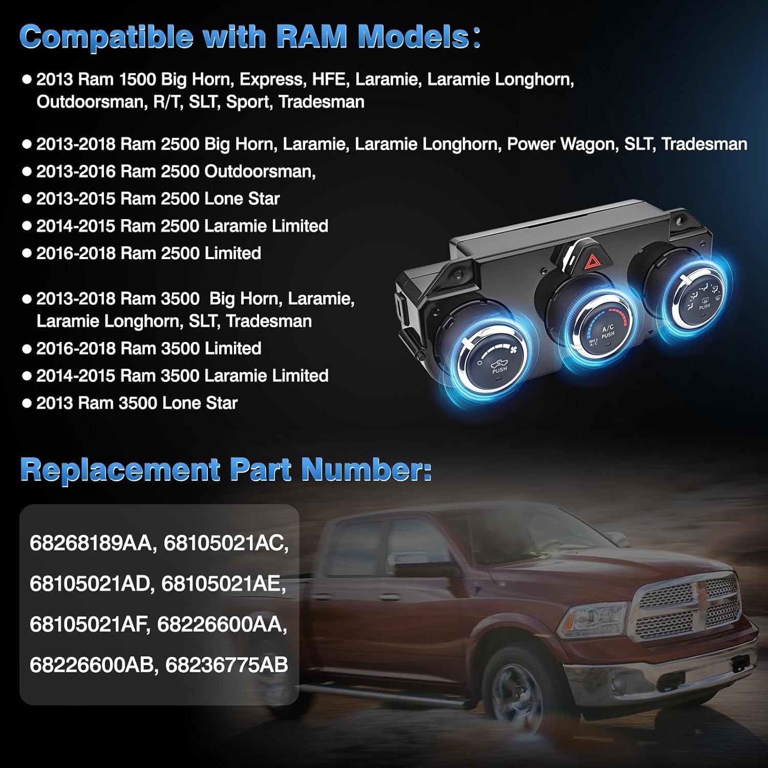 TOP-MAX AC Air Conditioning Climate Heater Control Unit Replacement for... 