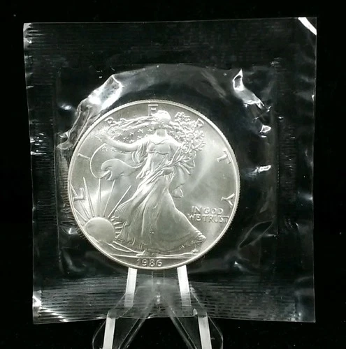 1986 American Eagle 1 oz Silver Coin Brilliant Uncirculated Littleton 7218