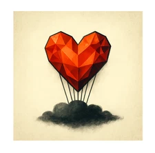 Limited Edition Giclée Canvas Print – Love Cloud Art by EUN, Signed, Numbered