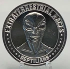 1 oz. REPTILIANS #2 Extraterrestrial Races Series alien round .999 fine silver