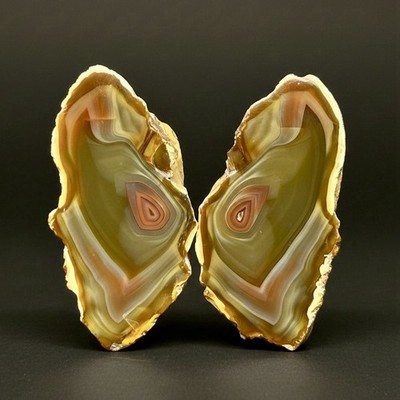 High-Grade Sumatra Agate Pair   Polished Indonesian Indo Agate