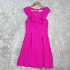Eliza J Pink Pink Mini Dress Size 6 Ruffle Neck Textured Barbiecore Elle Woods