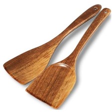Wooden Spatulas PCs Natural Acacia Wooden Cooking Utensils Set for Non-stick 2