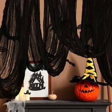 500"x85" Large Halloween Creepy Cloth Spooky Gauze Party Decoration Black