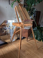 Travel Fold Up Wooden Artist Painting Easel, Collapsible Wood Art Standing Stand
