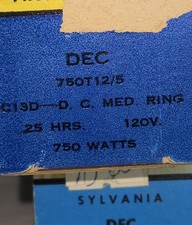 DEC Sylvania Projection Lamp 750W 120V Avg. NoS