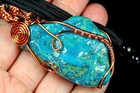 127Ct Arizona Turquoise Rough Specimen Wire Wrapped Pendant RYSLD329 — photo 3