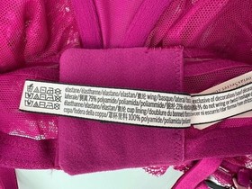 Victoria's Secret Unlined Strapless Bra Fuchsia Pink Lace Underwire Size 38D NWT