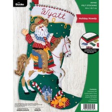 Bucilla Felt Stocking Applique Kit 18" Long-Holiday Howdy