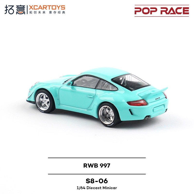 Xcartoys x POP RACE 1:64 RWB997 Blue Diecast Model Car 