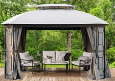 Gazebo, 10.8' x 12.8' ft (screened, semi-permanent)